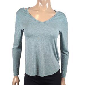 3/$20 Old Navy Active Go Dry Top Long Sleeve Teal Green Strappy Back Loose Fit